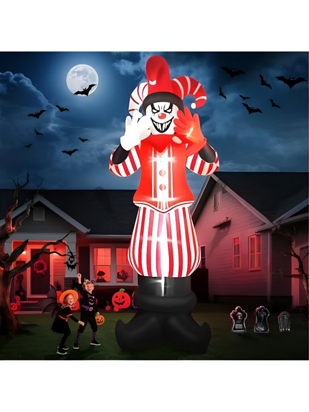 12FT Giant Halloween Inflatable Decoration, Kalolary Red Costume Scary Clown